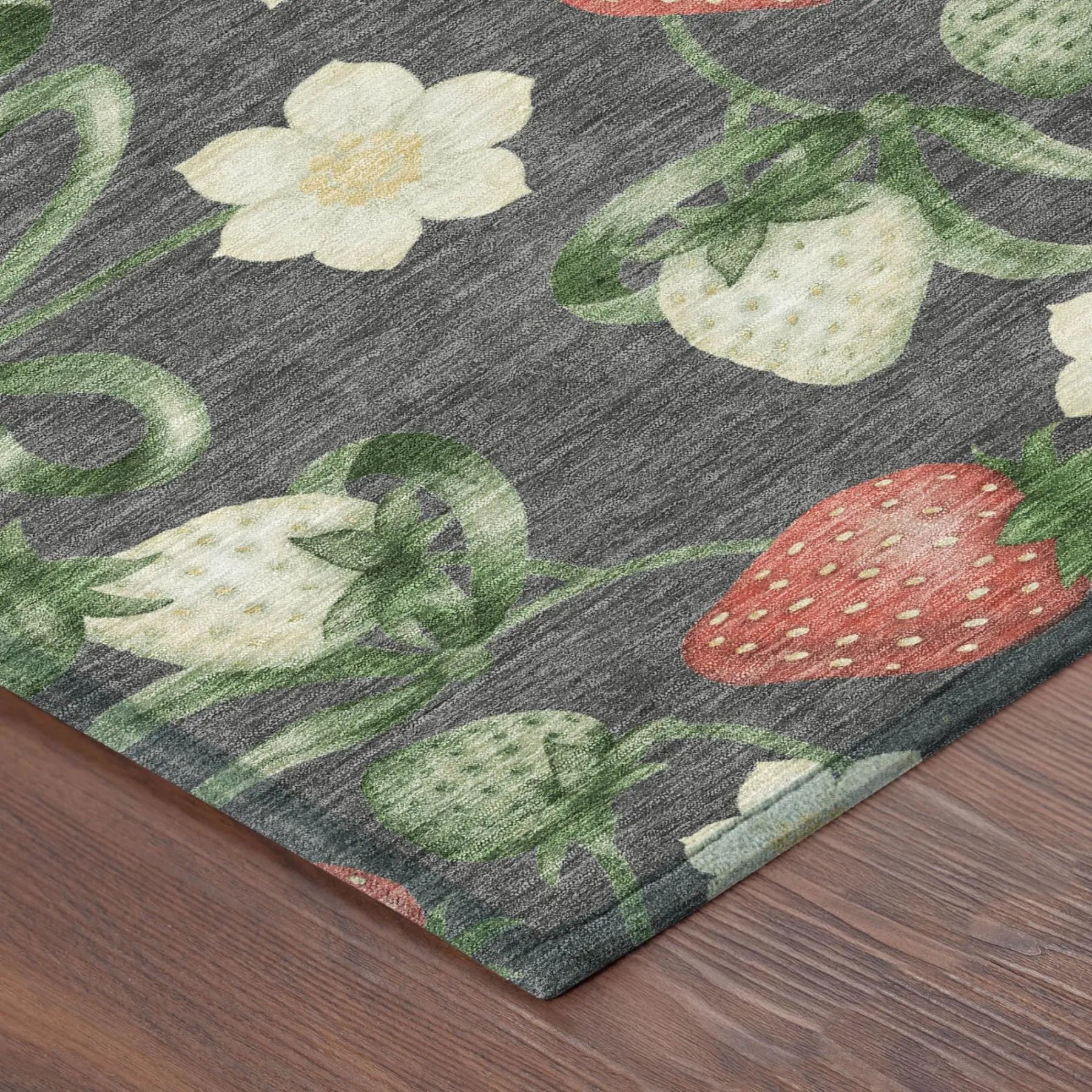 3' X 5' Graphite And Gray Floral Washable Indoor Outdoor Area Rug Homeroots Outdoor