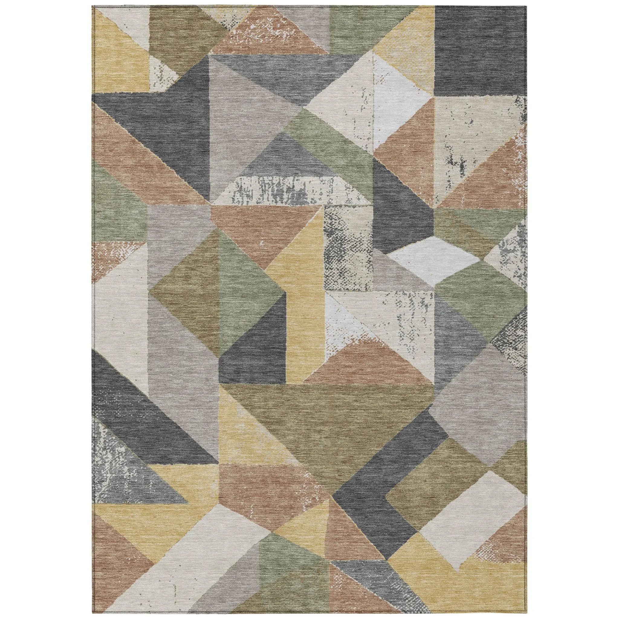 3' X 5' Graphite And Gray Geometric Washable Indoor Outdoor Area Rug Homeroots Outdoor