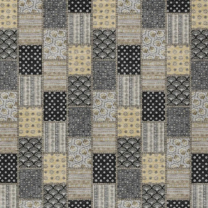 3' X 5' Graphite And Gray Patchwork Washable Indoor Outdoor Area Rug Homeroots Outdoor