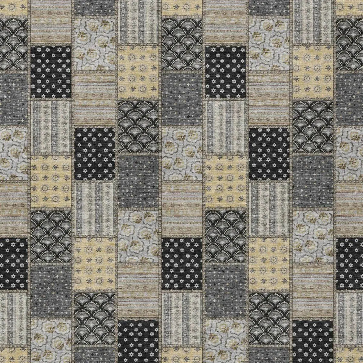 3' X 5' Graphite And Gray Patchwork Washable Indoor Outdoor Area Rug Homeroots Outdoor