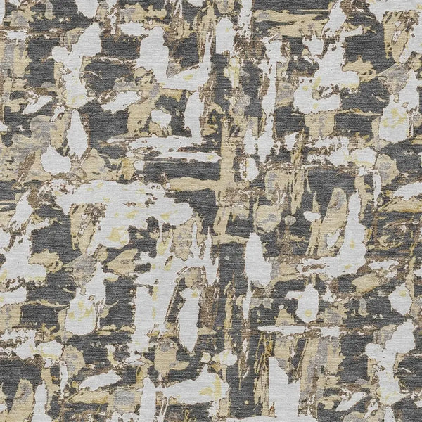 3' X 5' Graphite And Ivory Abstract Washable Indoor Outdoor Area Rug Homeroots Outdoor