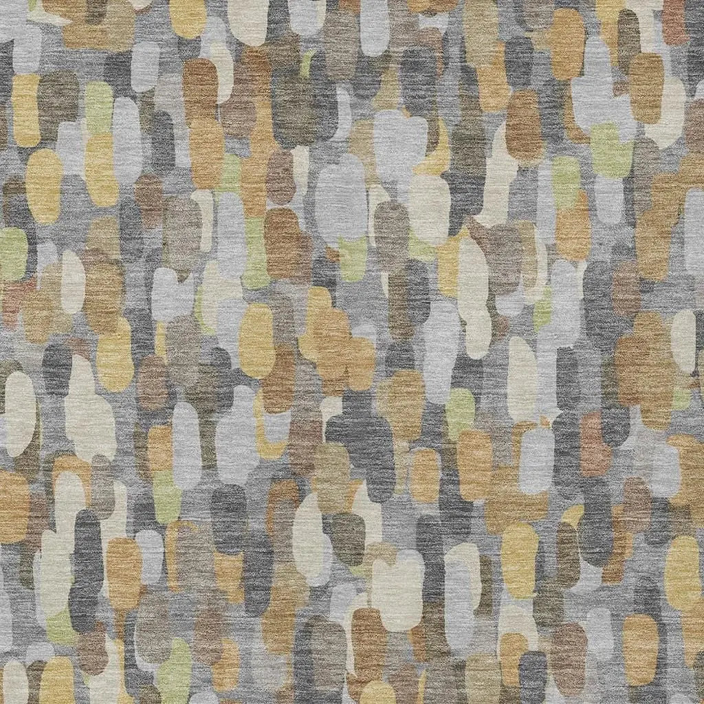 3' X 5' Gray And Beige Abstract Washable Indoor Outdoor Area Rug Homeroots Outdoor