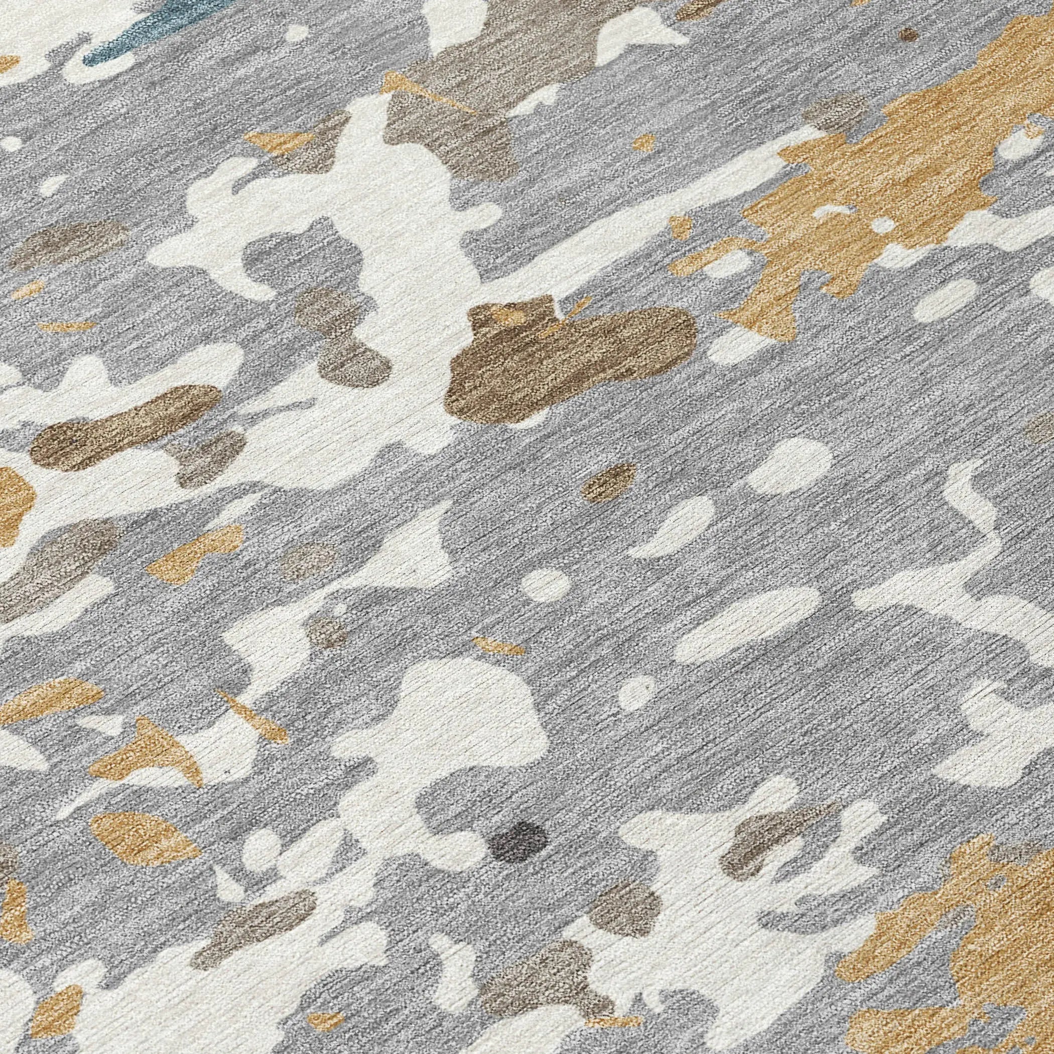 3' X 5' Gray And Beige Abstract Washable Indoor Outdoor Area Rug Homeroots Outdoor