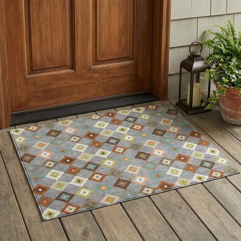 3' X 5' Gray And Beige Aztec Washable Indoor Outdoor Area Rug Homeroots Outdoor