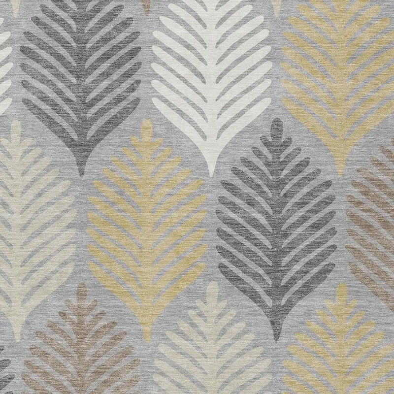 3' X 5' Gray And Beige Floral Washable Indoor Outdoor Area Rug Homeroots Outdoor