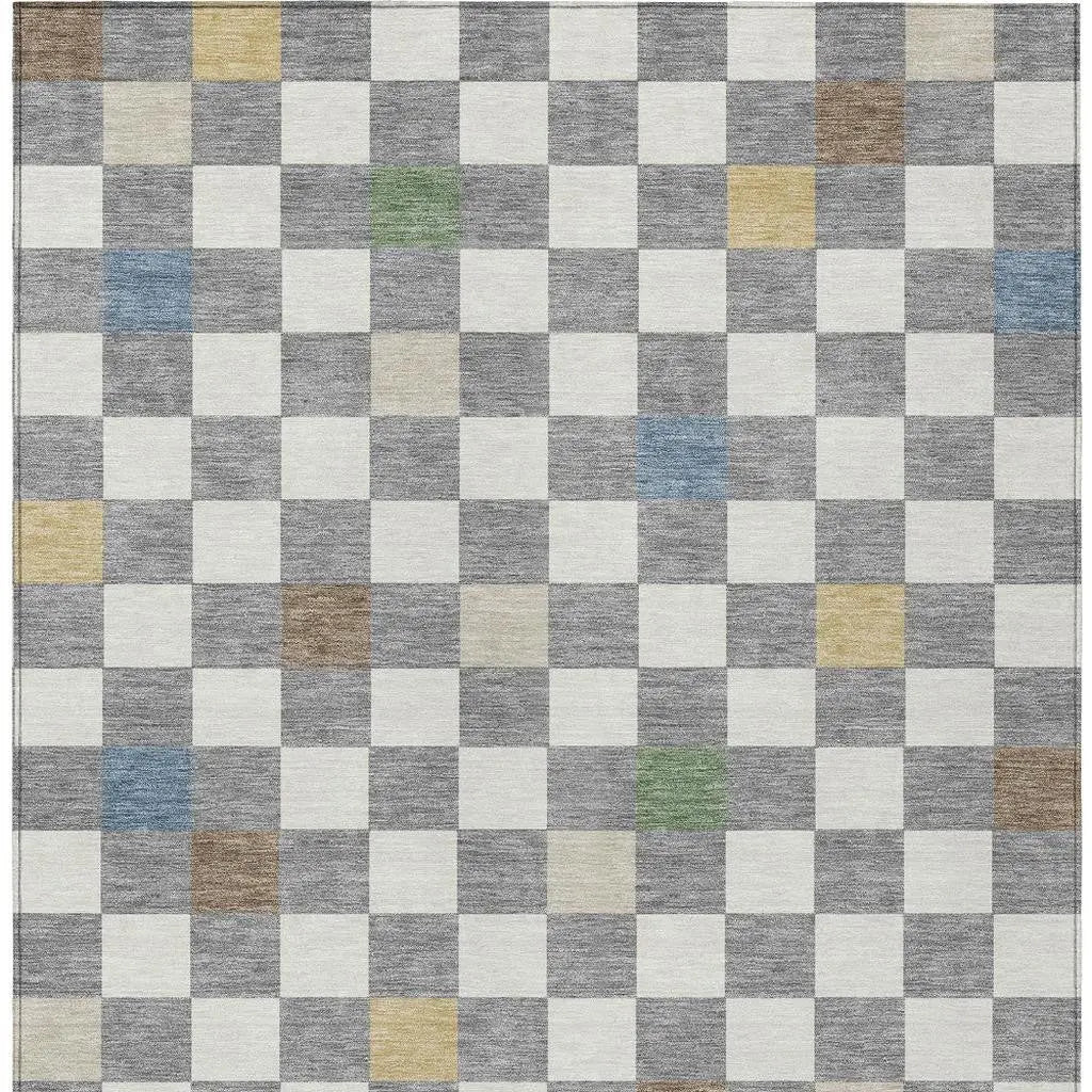 3' X 5' Gray And Beige Geometric Washable Indoor Outdoor Area Rug Homeroots Outdoor