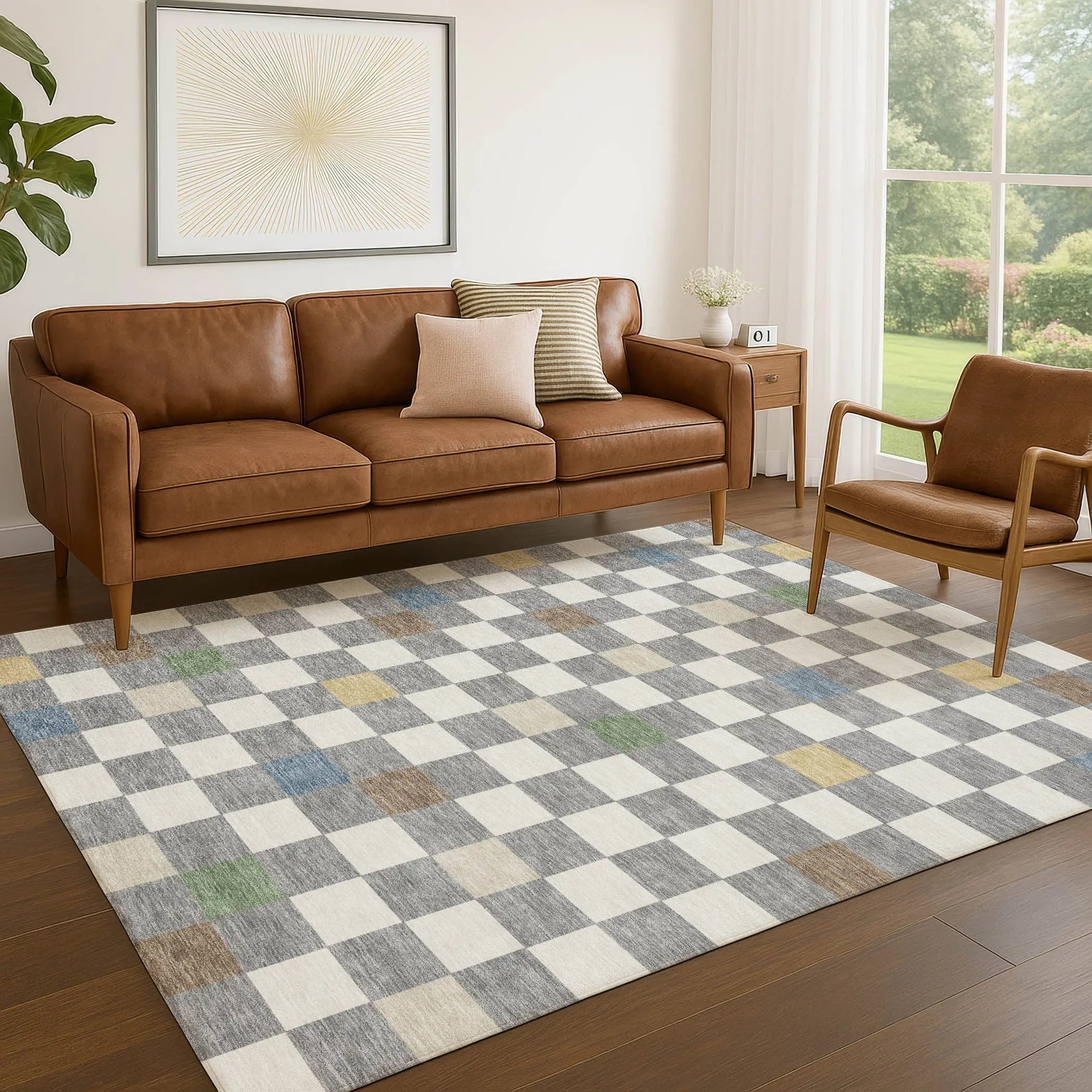 3' X 5' Gray And Beige Geometric Washable Indoor Outdoor Area Rug Homeroots Outdoor