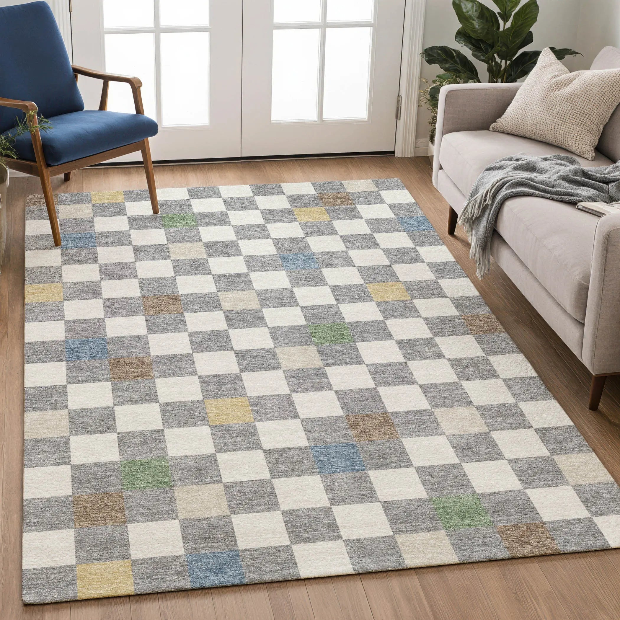 3' X 5' Gray And Beige Geometric Washable Indoor Outdoor Area Rug Homeroots Outdoor