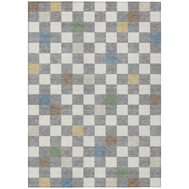 3' X 5' Gray And Beige Geometric Washable Indoor Outdoor Area Rug Homeroots Outdoor