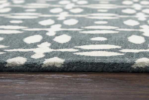 3' X 5' Gray And Beige Wool Geometric Hand Tufted Area Rug Homeroots Home Decor