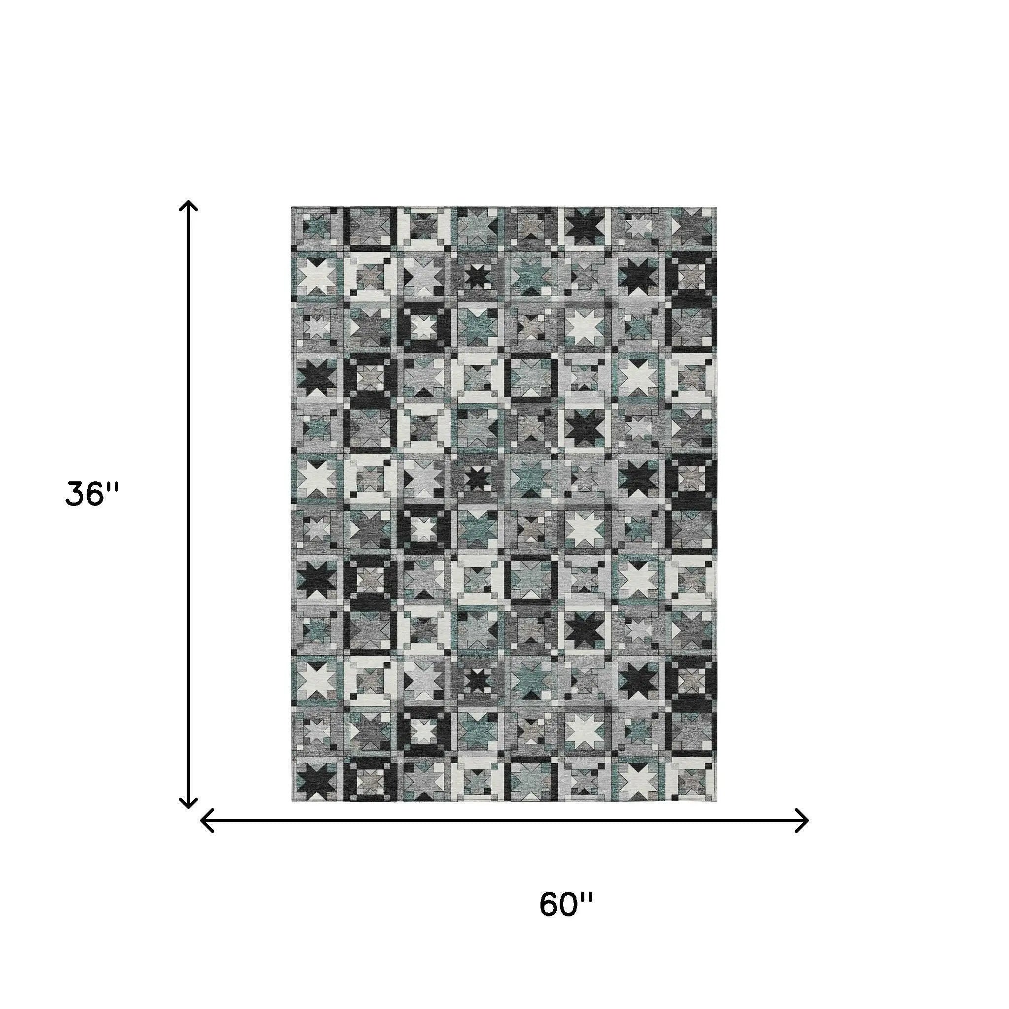3' X 5' Gray And Black Patchwork Washable Indoor Outdoor Area Rug Homeroots Outdoor