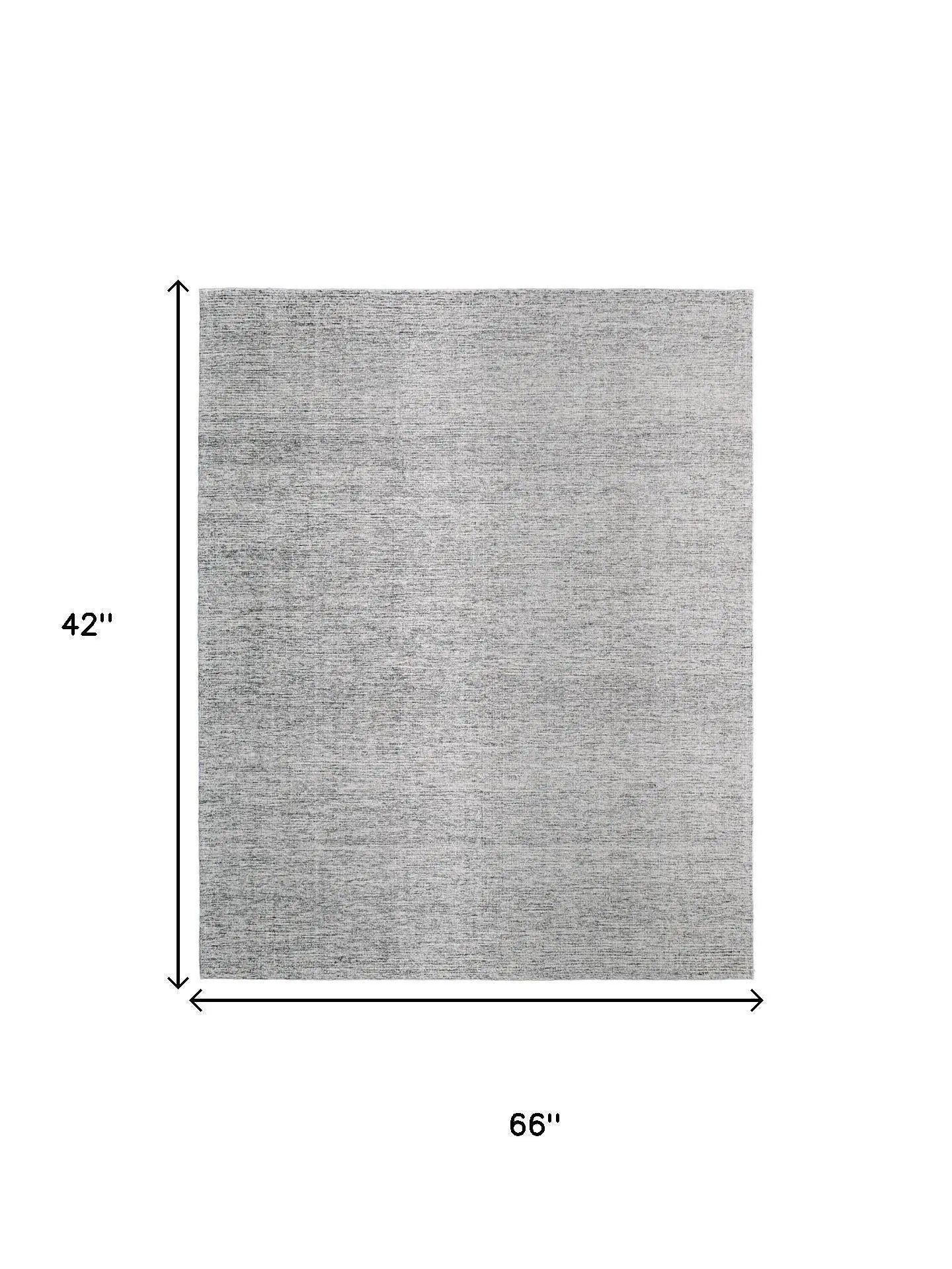 3' X 5' Gray And Black Wool Abstract Hand Tufted Area Rug Homeroots Home Decor