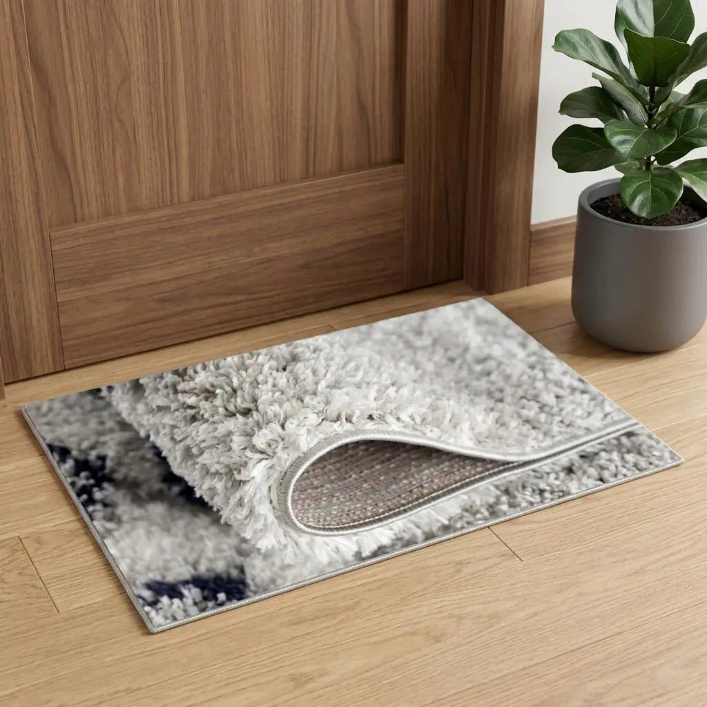3' X 5' Gray And Blue Abstract Area Rug Homeroots Home Decor