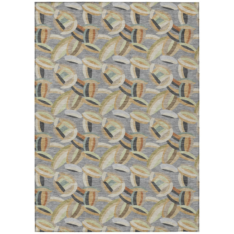 3' X 5' Gray And Charcoal Abstract Washable Indoor Outdoor Area Rug Homeroots Outdoor
