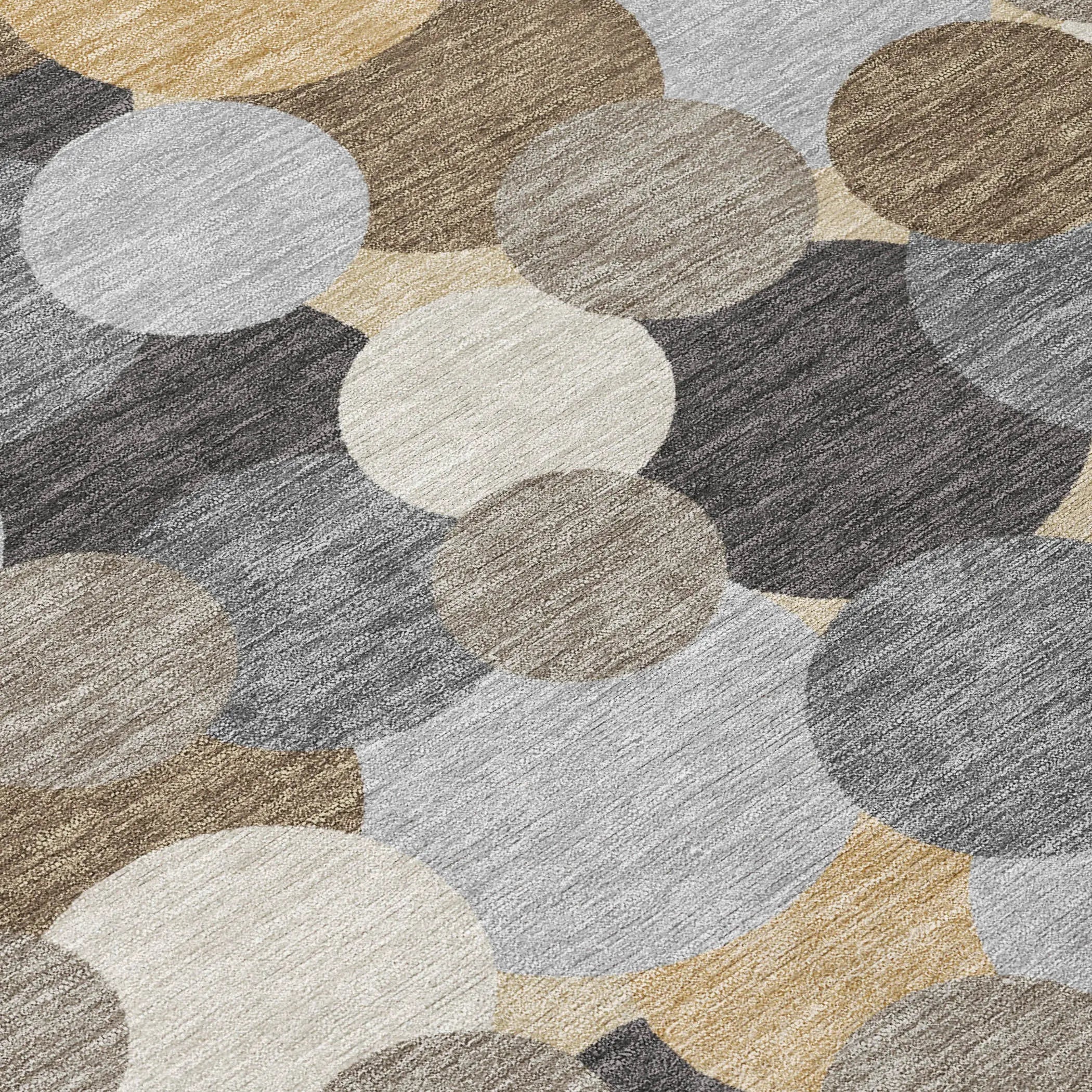 3' X 5' Gray And Chocolate Geometric Washable Indoor Outdoor Area Rug Homeroots Outdoor