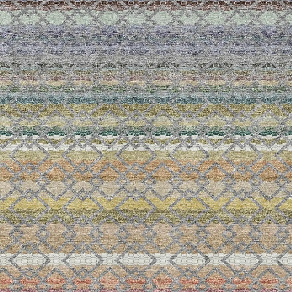 3' X 5' Gray And Chocolate Striped Washable Indoor Outdoor Area Rug Homeroots Outdoor