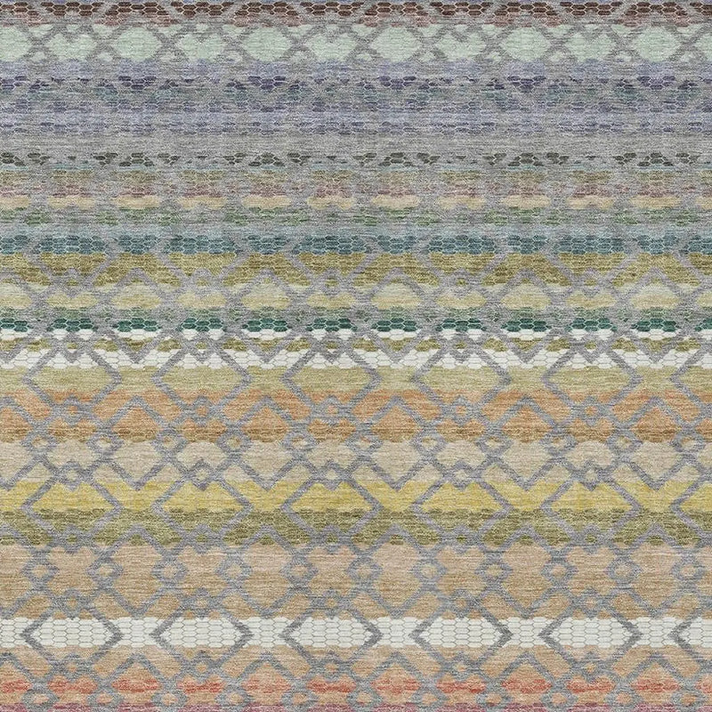 3' X 5' Gray And Chocolate Striped Washable Indoor Outdoor Area Rug Homeroots Outdoor