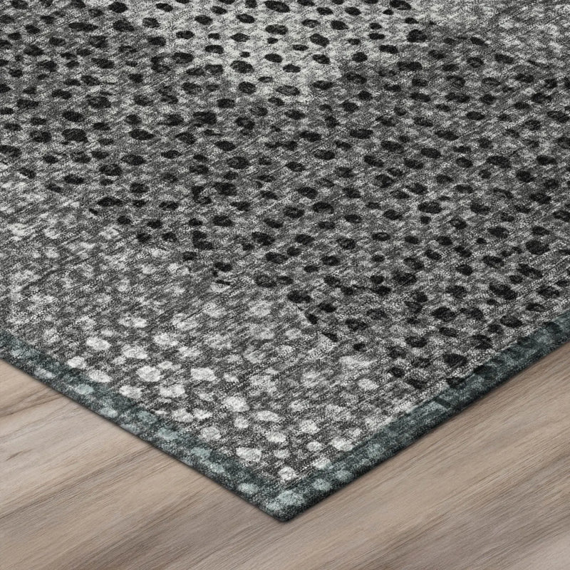 3' X 5' Gray And Graphite Abstract Washable Indoor Outdoor Area Rug Homeroots Outdoor