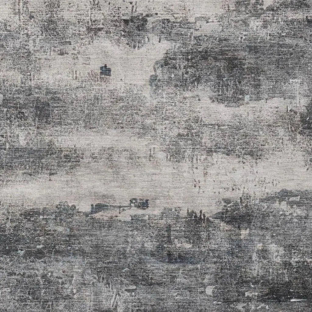 3' X 5' Gray And Graphite Abstract Washable Indoor Outdoor Area Rug Homeroots Outdoor