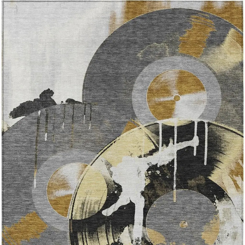 3' X 5' Gray And Graphite Geometric Washable Indoor Outdoor Area Rug Homeroots Outdoor
