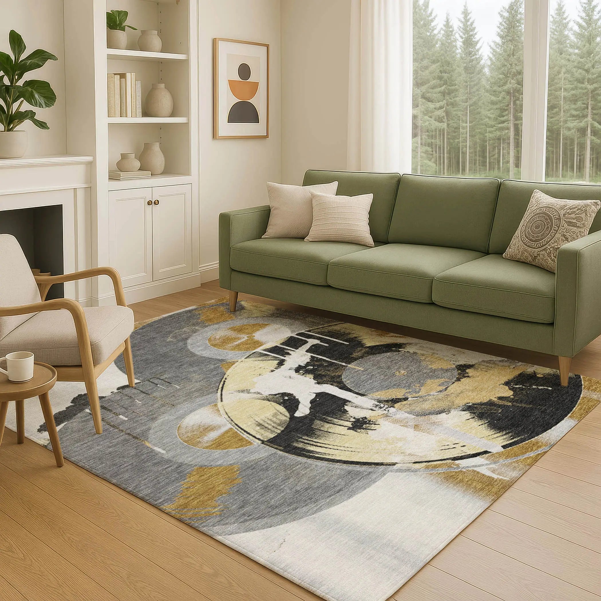 3' X 5' Gray And Graphite Geometric Washable Indoor Outdoor Area Rug Homeroots Outdoor