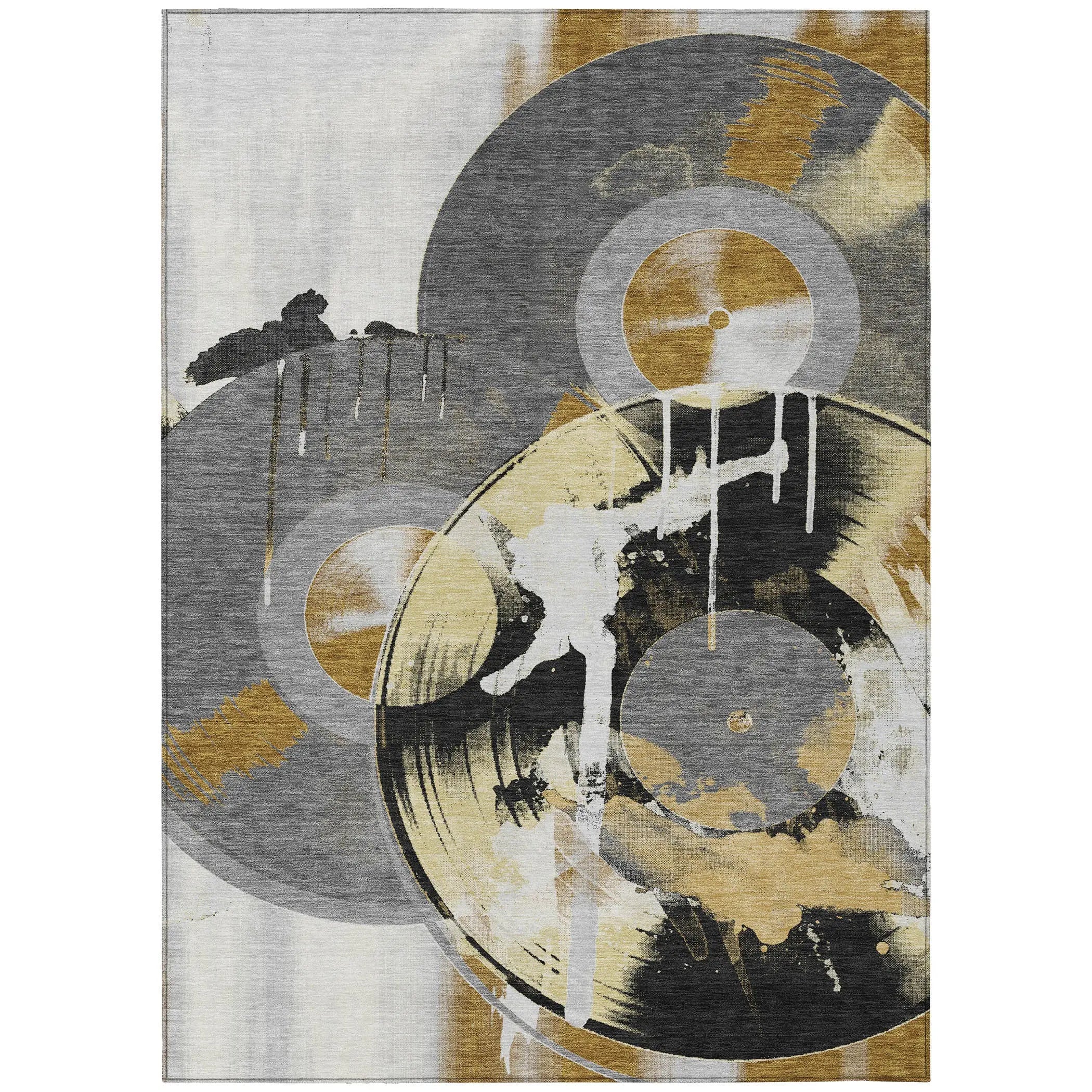 3' X 5' Gray And Graphite Geometric Washable Indoor Outdoor Area Rug Homeroots Outdoor