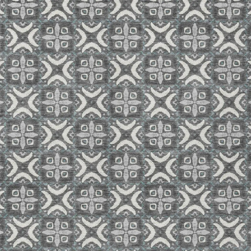 3' X 5' Gray And Graphite Geometric Washable Indoor Outdoor Area Rug Homeroots Outdoor