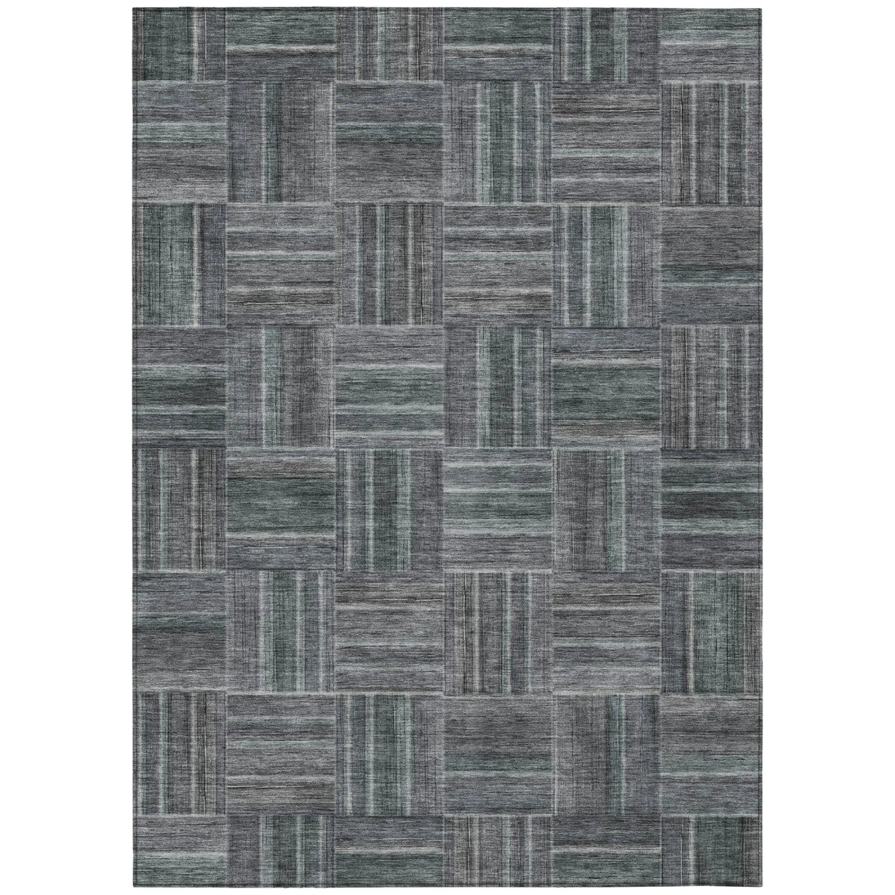 3' X 5' Gray And Graphite Geometric Washable Indoor Outdoor Area Rug Homeroots Outdoor