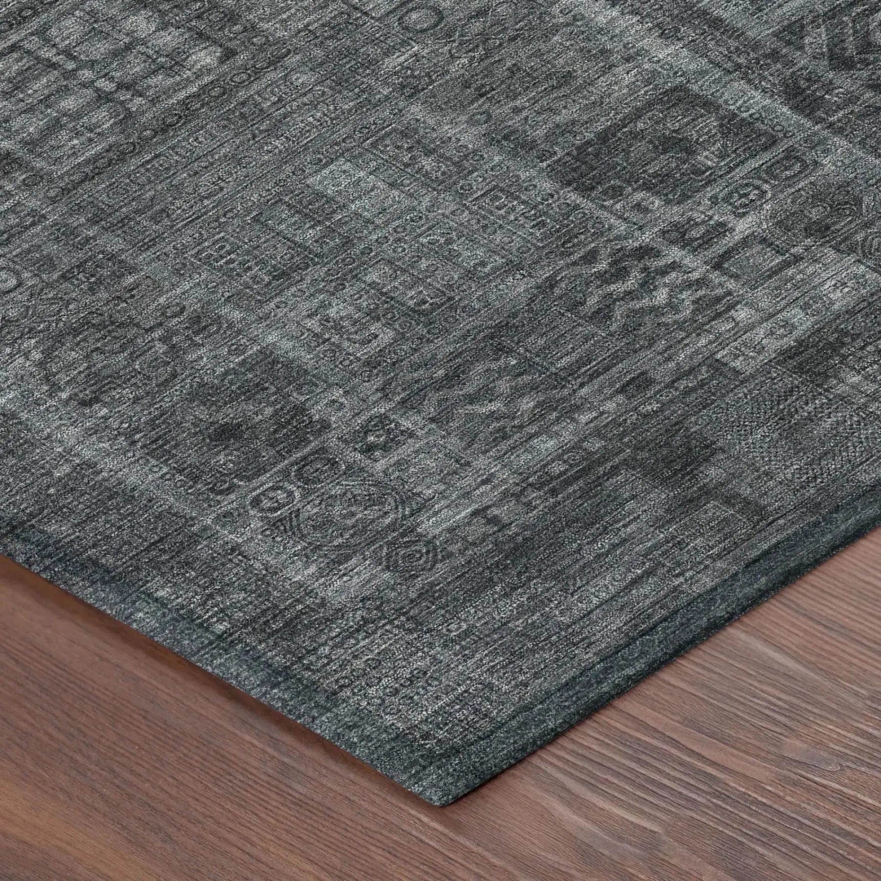 3' X 5' Gray And Graphite Oriental Washable Indoor Outdoor Area Rug Homeroots Outdoor
