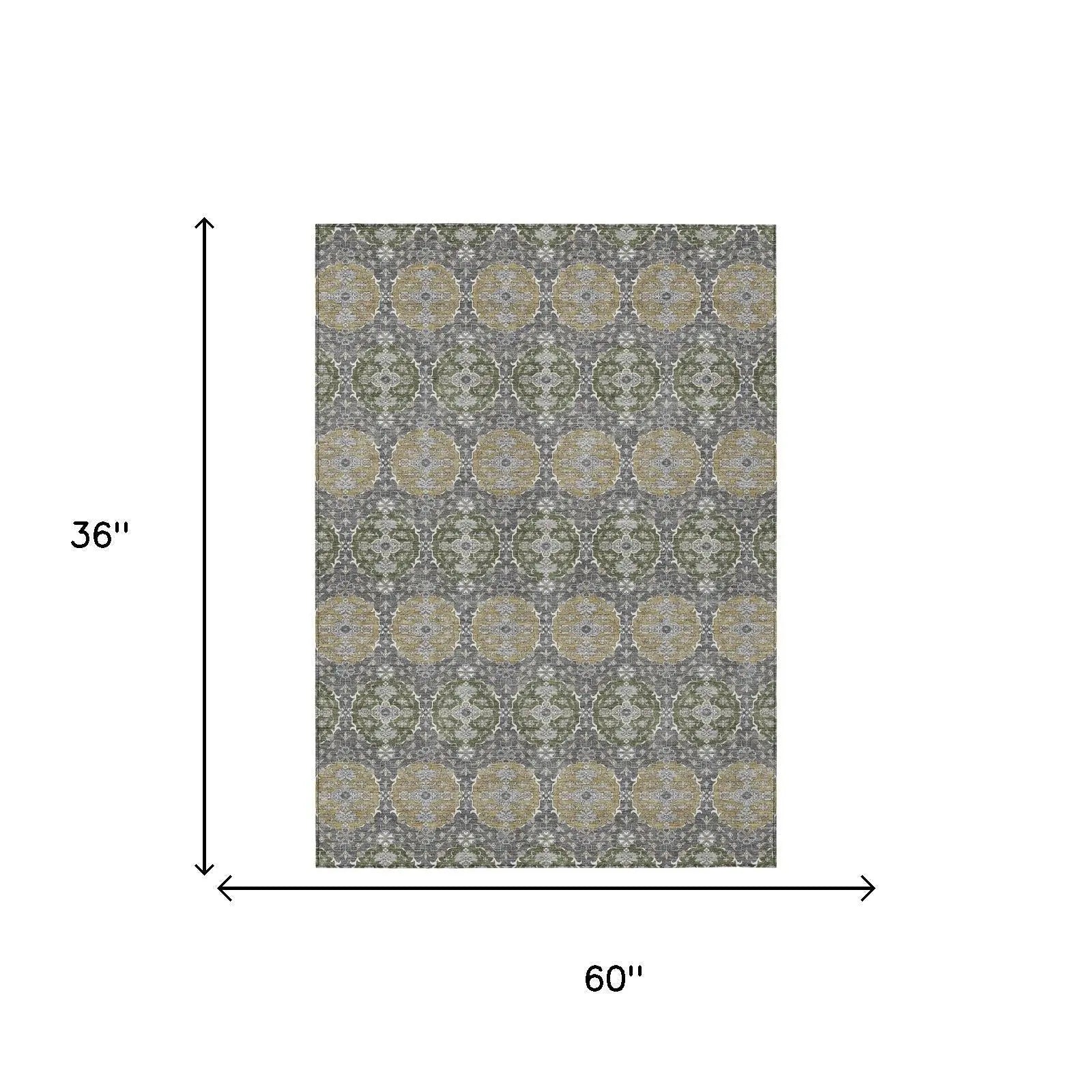 3' X 5' Gray And Graphite Striped Washable Indoor Outdoor Area Rug Homeroots Outdoor