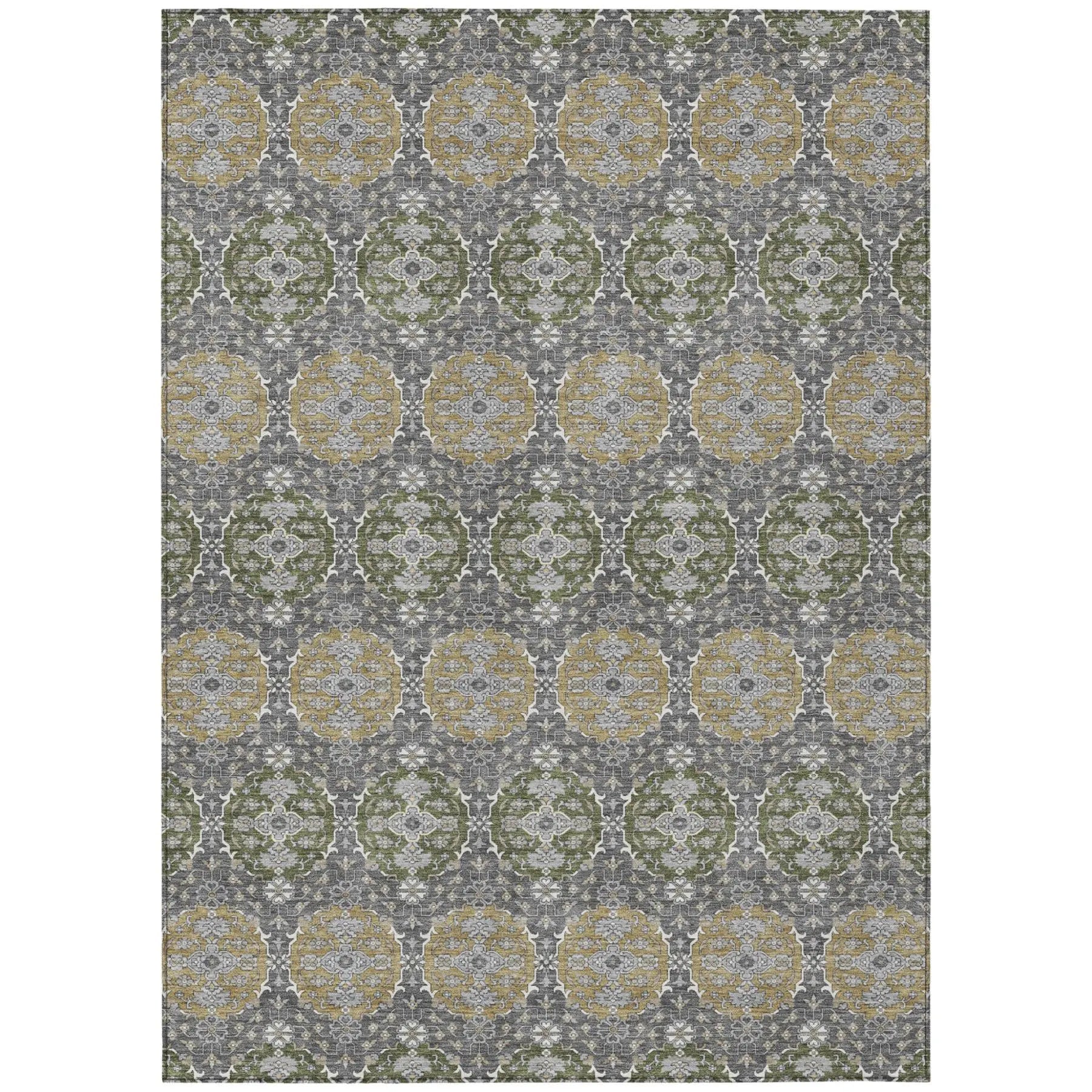 3' X 5' Gray And Graphite Striped Washable Indoor Outdoor Area Rug Homeroots Outdoor