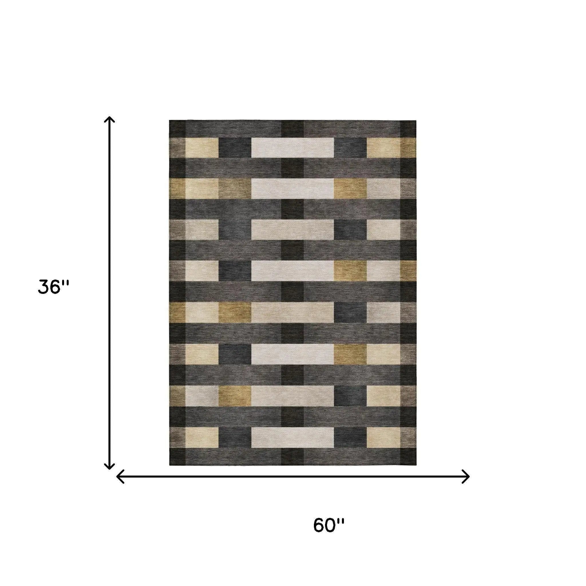 3' X 5' Gray And Graphite Striped Washable Indoor Outdoor Area Rug Homeroots Outdoor