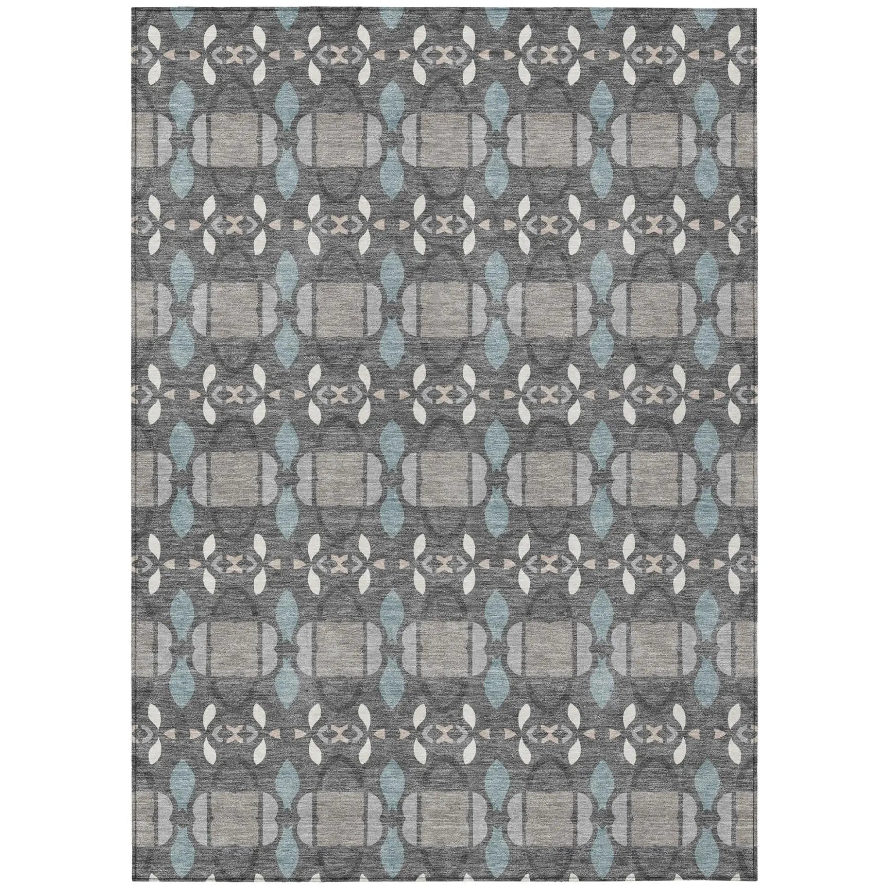 3' X 5' Gray And Graphite Striped Washable Indoor Outdoor Area Rug Homeroots Outdoor