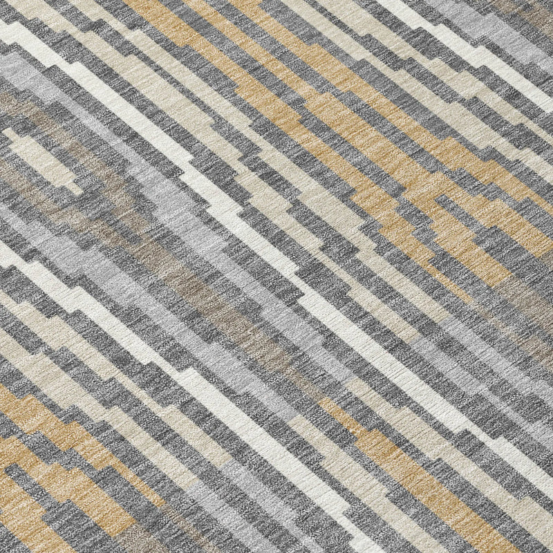 3' X 5' Gray And Ivory Abstract Washable Indoor Outdoor Area Rug Homeroots Outdoor