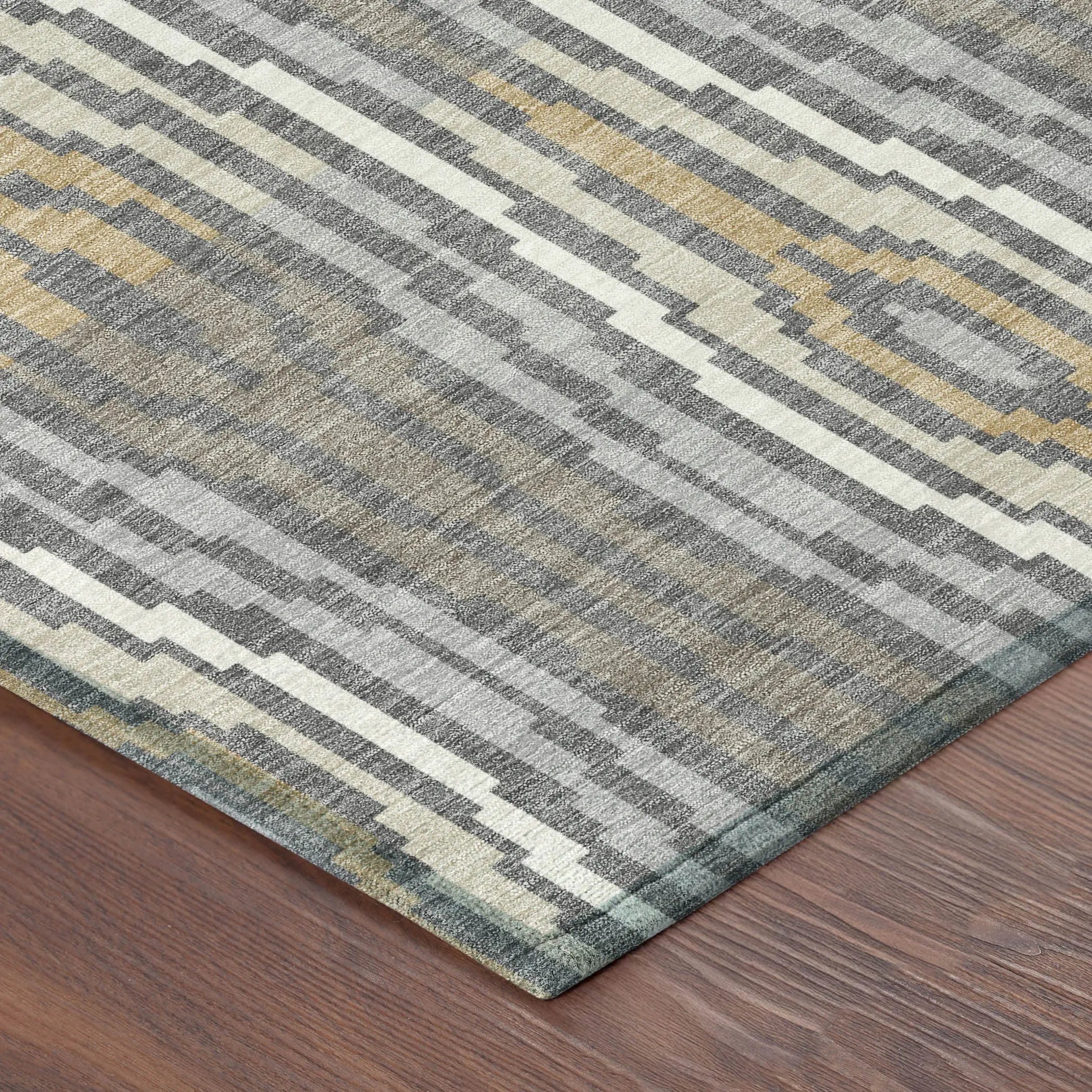 3' X 5' Gray And Ivory Abstract Washable Indoor Outdoor Area Rug Homeroots Outdoor