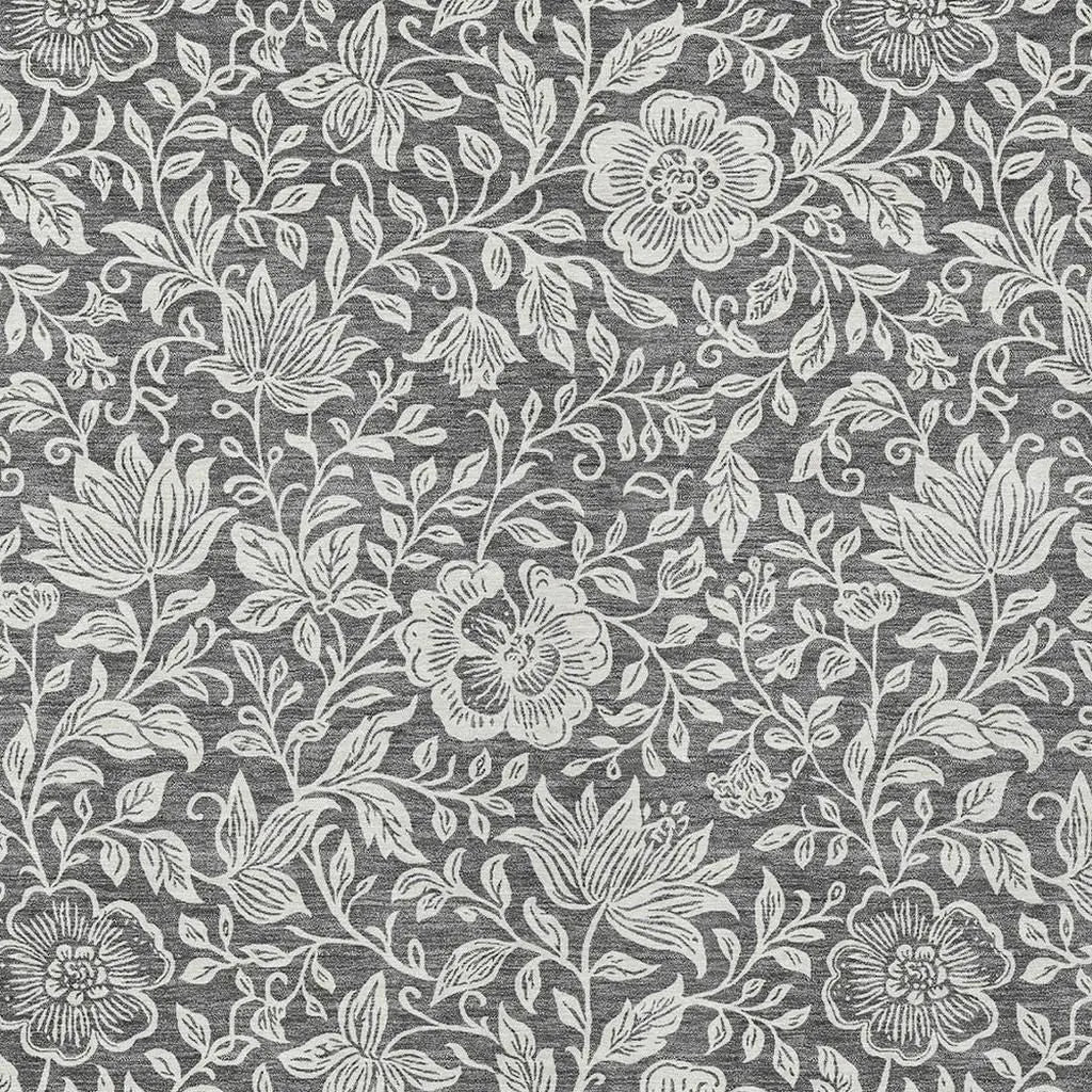 3' X 5' Gray And Ivory Floral Washable Indoor Outdoor Area Rug Homeroots Outdoor