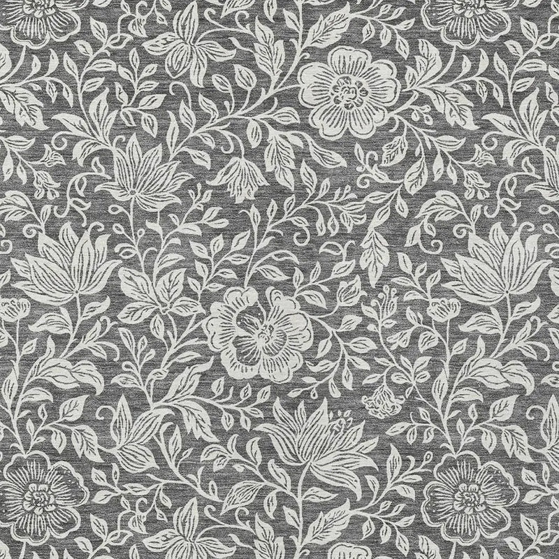 3' X 5' Gray And Ivory Floral Washable Indoor Outdoor Area Rug Homeroots Outdoor