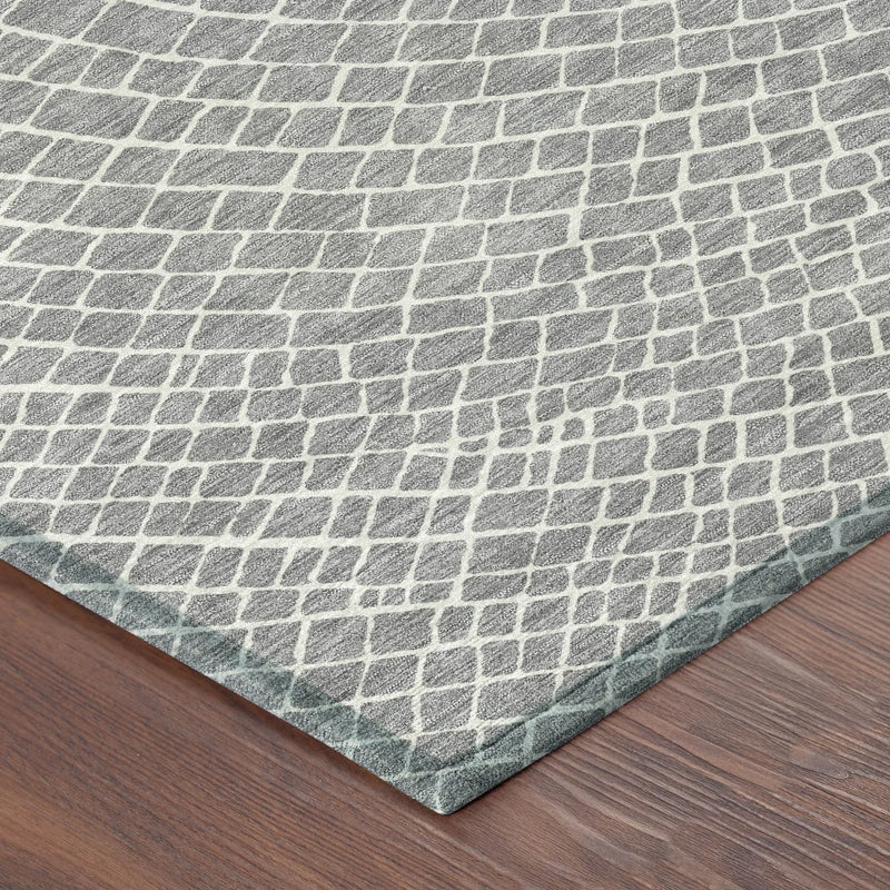 3' X 5' Gray And Ivory Geometric Washable Indoor Outdoor Area Rug Homeroots Outdoor