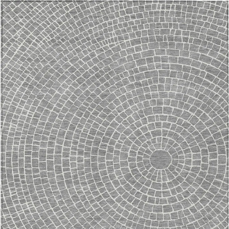 3' X 5' Gray And Ivory Geometric Washable Indoor Outdoor Area Rug Homeroots Outdoor