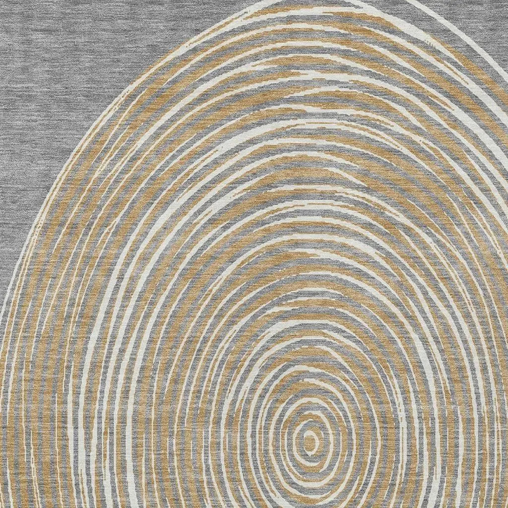 3' X 5' Gray And Ivory Geometric Washable Indoor Outdoor Area Rug Homeroots Outdoor