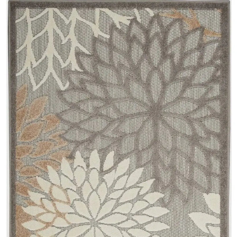 3' X 5' Gray And Ivory Indoor Outdoor Area Rug - GreatEagleInc