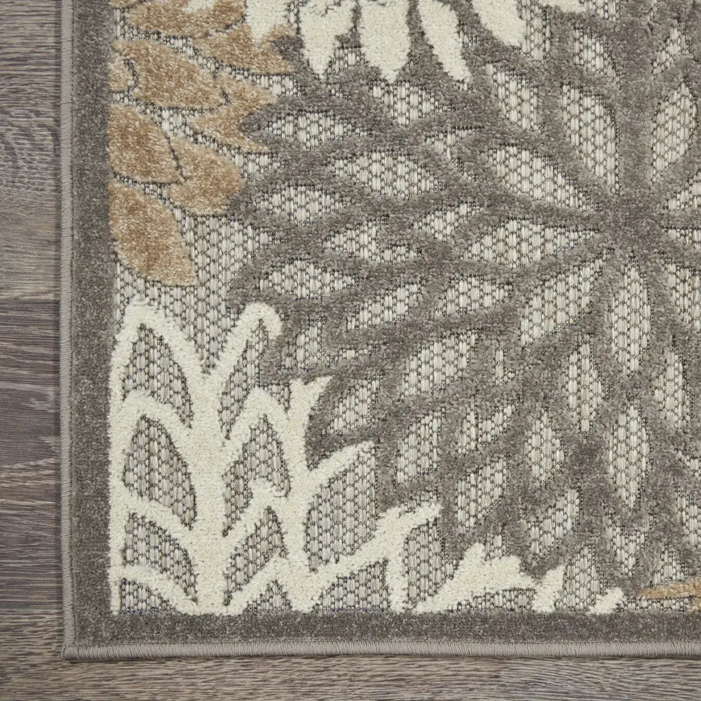 3' X 5' Gray And Ivory Indoor Outdoor Area Rug - GreatEagleInc