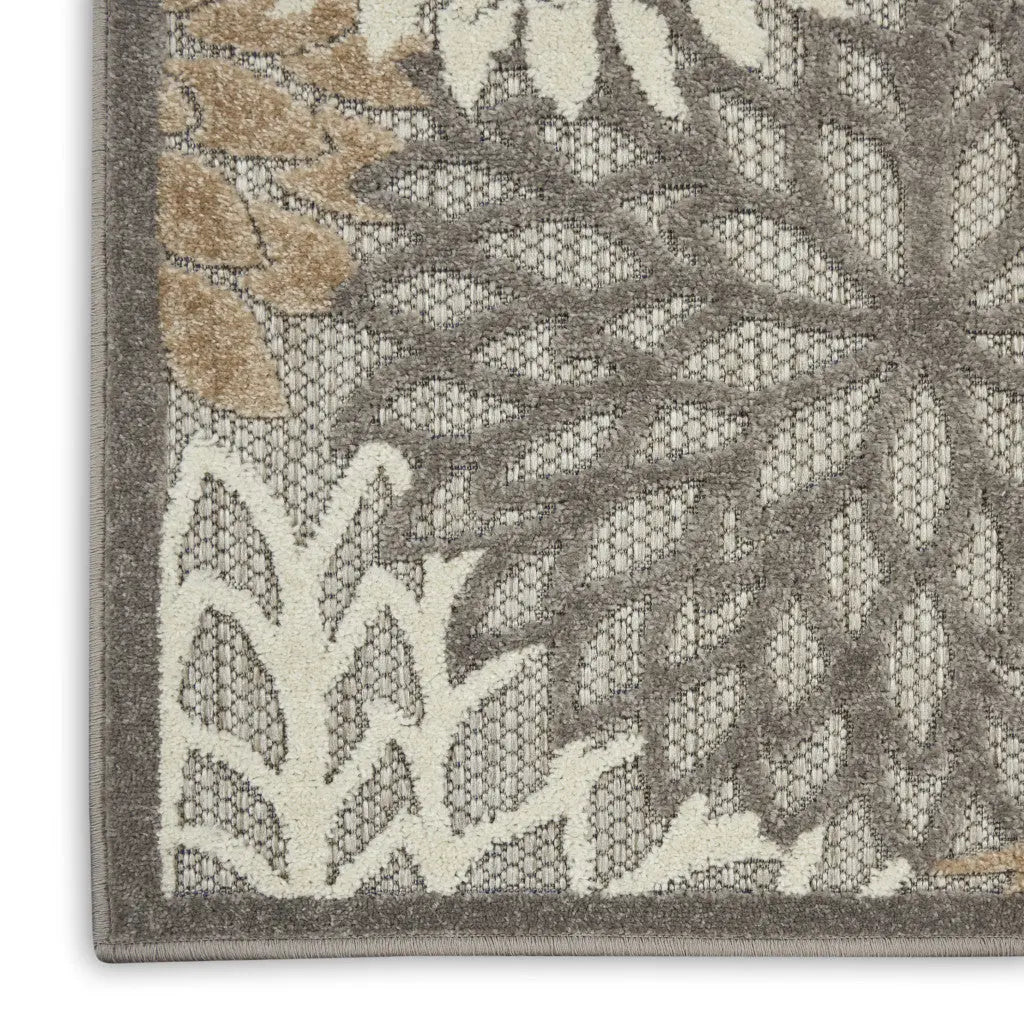 3' X 5' Gray And Ivory Indoor Outdoor Area Rug - GreatEagleInc