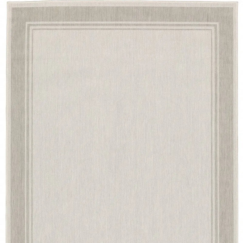 3' X 5' Gray And Ivory Indoor Outdoor Area Rug Homeroots Outdoor