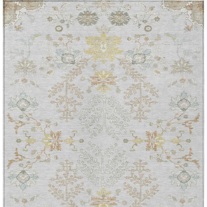 3' X 5' Gray And Ivory Oriental Washable Indoor Outdoor Area Rug Homeroots Outdoor