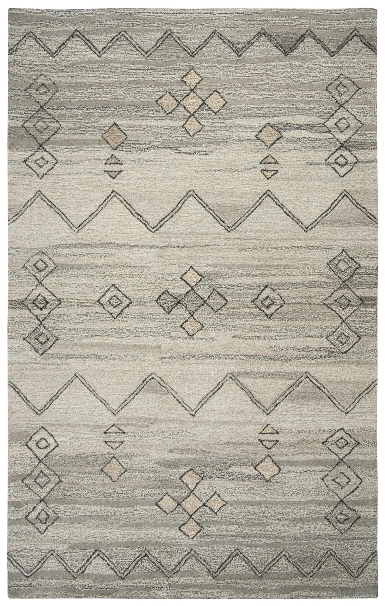 3' X 5' Gray And Natural Wool Tribal Hand Tufted Area Rug Homeroots Home Decor