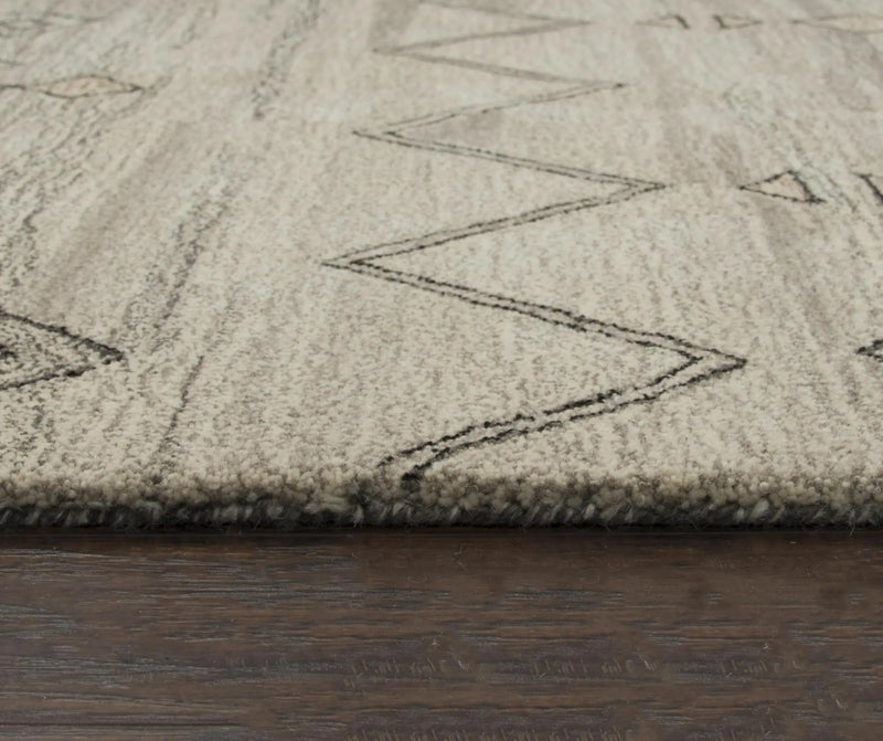 3' X 5' Gray And Natural Wool Tribal Hand Tufted Area Rug Homeroots Home Decor
