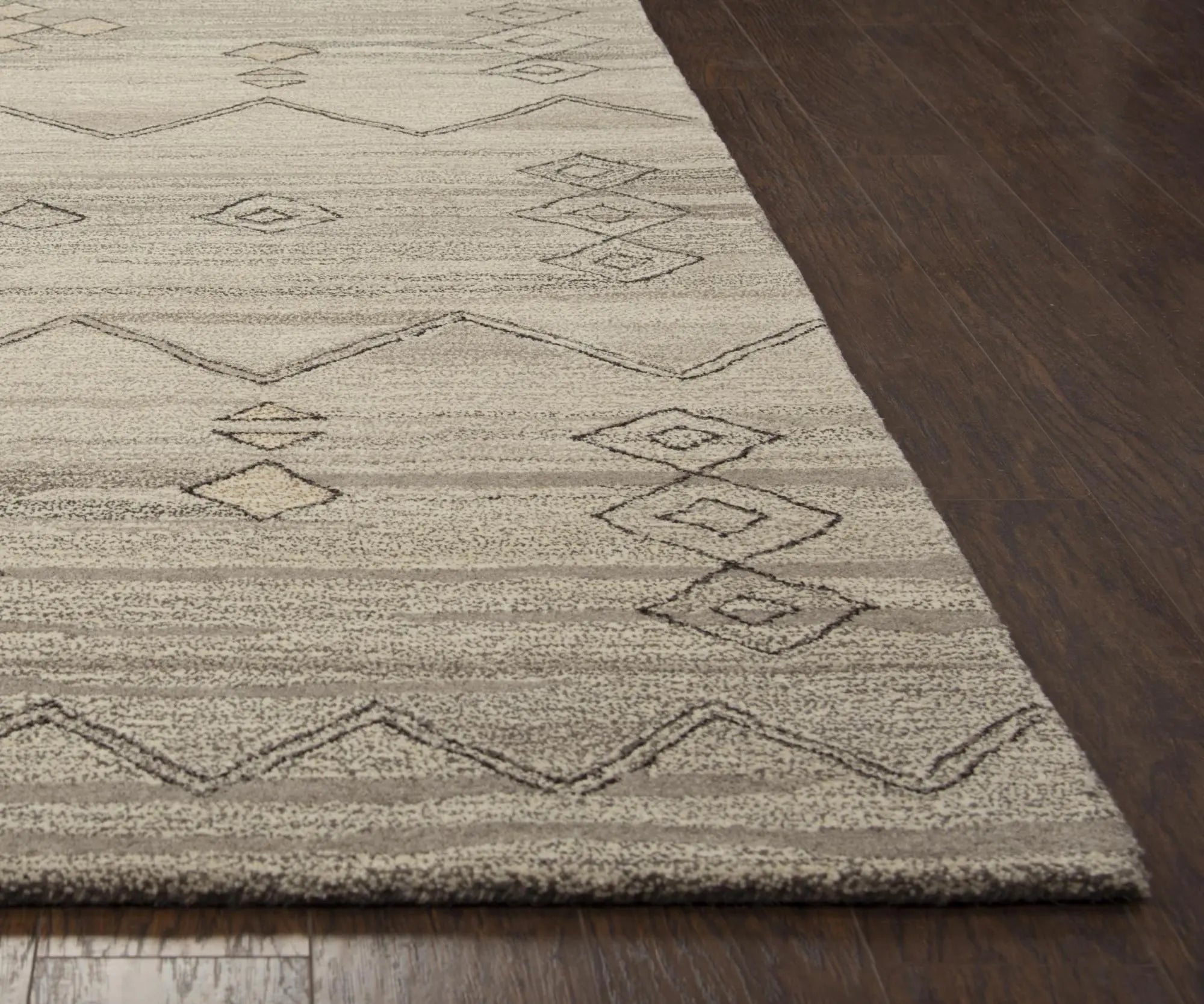 3' X 5' Gray And Natural Wool Tribal Hand Tufted Area Rug Homeroots Home Decor