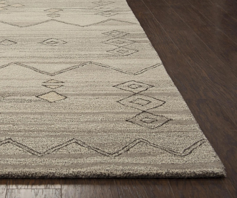 3' X 5' Gray And Natural Wool Tribal Hand Tufted Area Rug Homeroots Home Decor