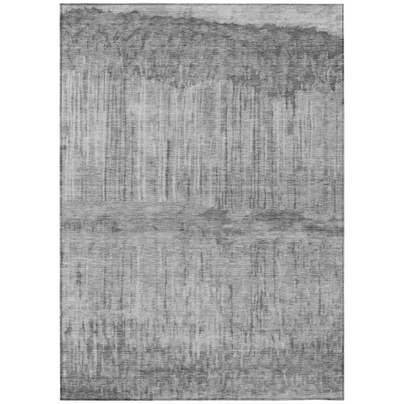 3' X 5' Gray And Silver Abstract Washable Indoor Outdoor Area Rug Homeroots Outdoor